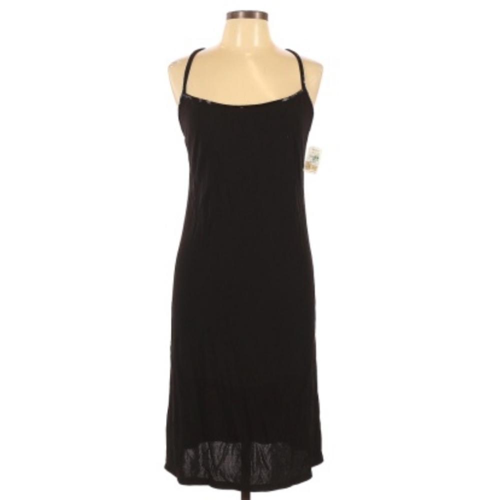 NWT Calvin Klein Black A-Line Midi Cocktail Dress